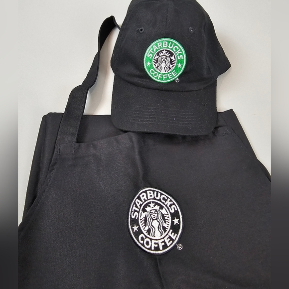 New STARBUCKS black apron and hat - Picture 2 of 3